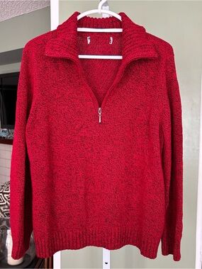 Woman’s  Red Half-Zip Knit Sweater. Maybe xl ?
